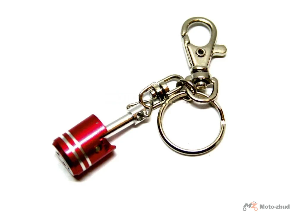 Brelok Do Kluczy Metalowy Tłok czerwony