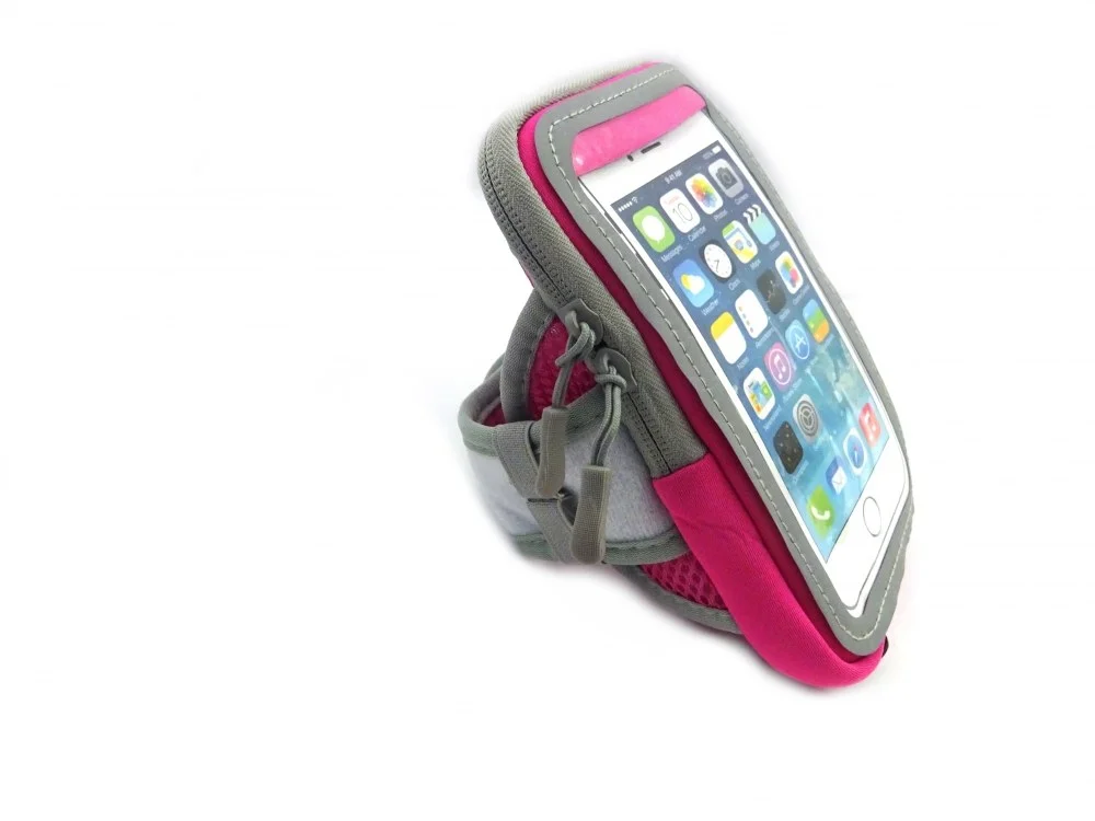 Uchwyt neoprenowa opaska etui na smartfona na ramię 5.5' - różowa (M222002PK)