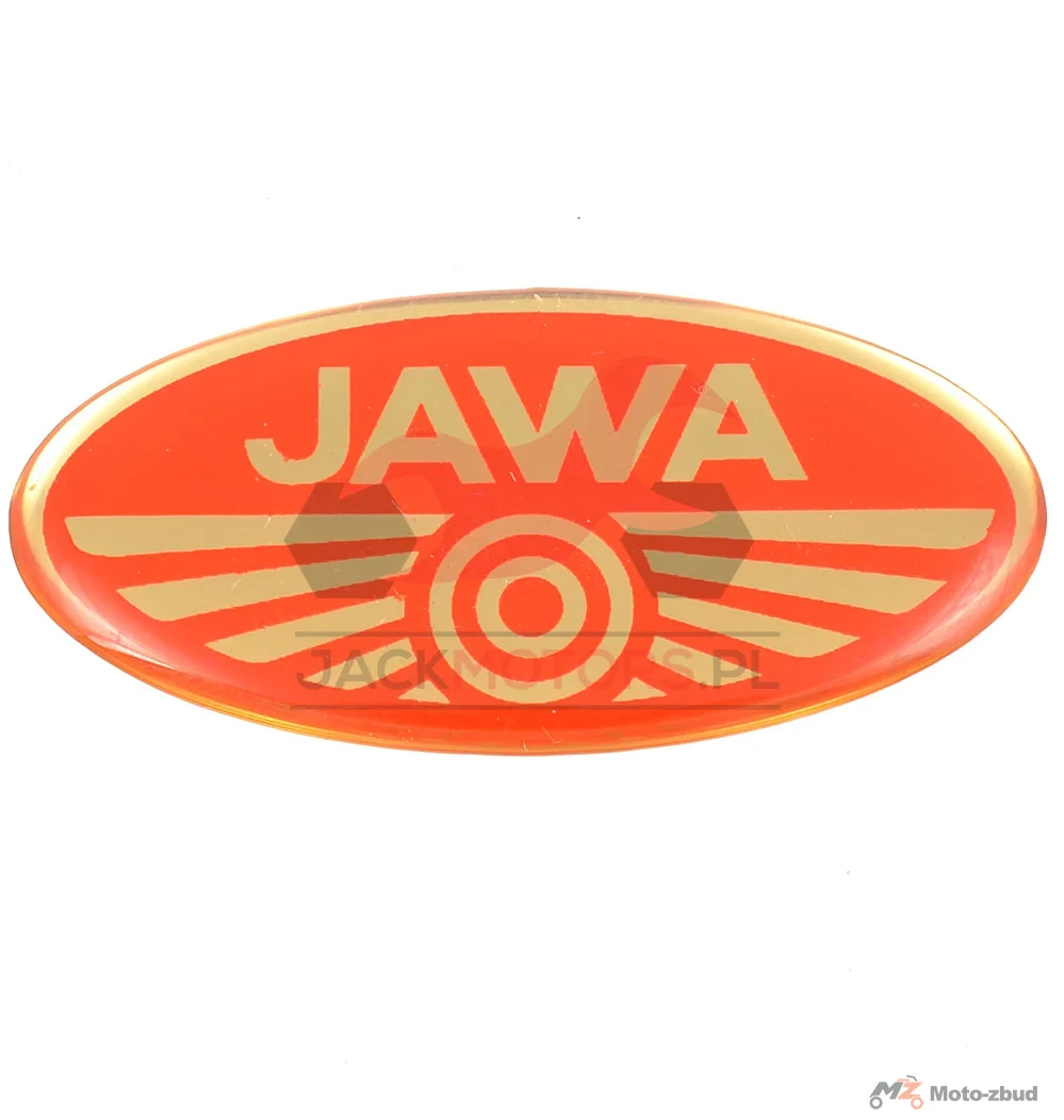 Naklejka emblemat Jawa 50 3D 60 × 30 mm PL