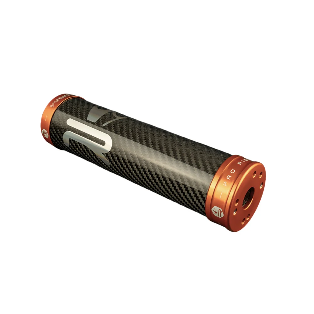Końcówka wydechu KRM Pro Ride carbon pomarańczowa 70-90 cm³ — ujęcie 2