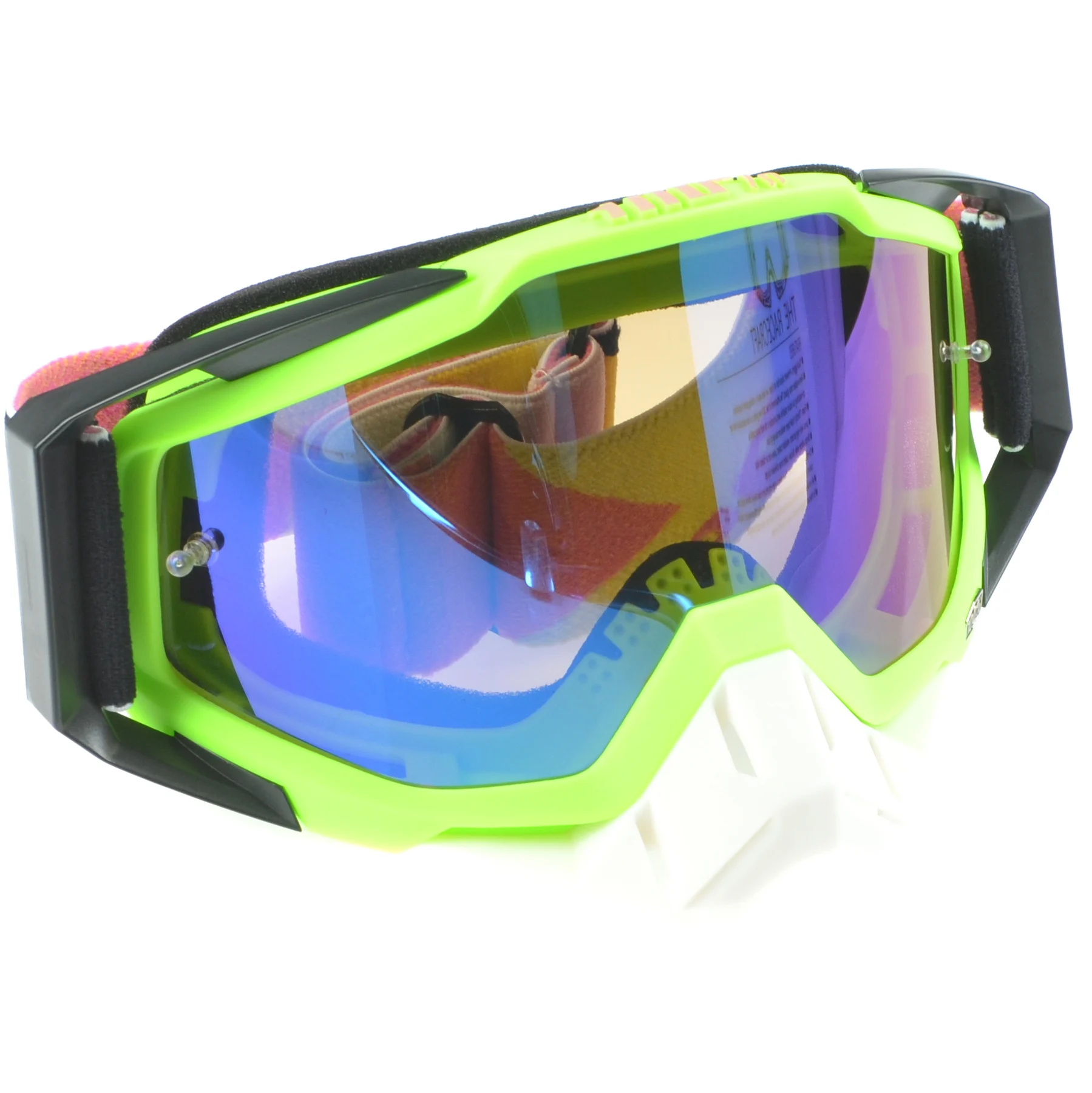 Gogle Replika zielono czarne blue lens