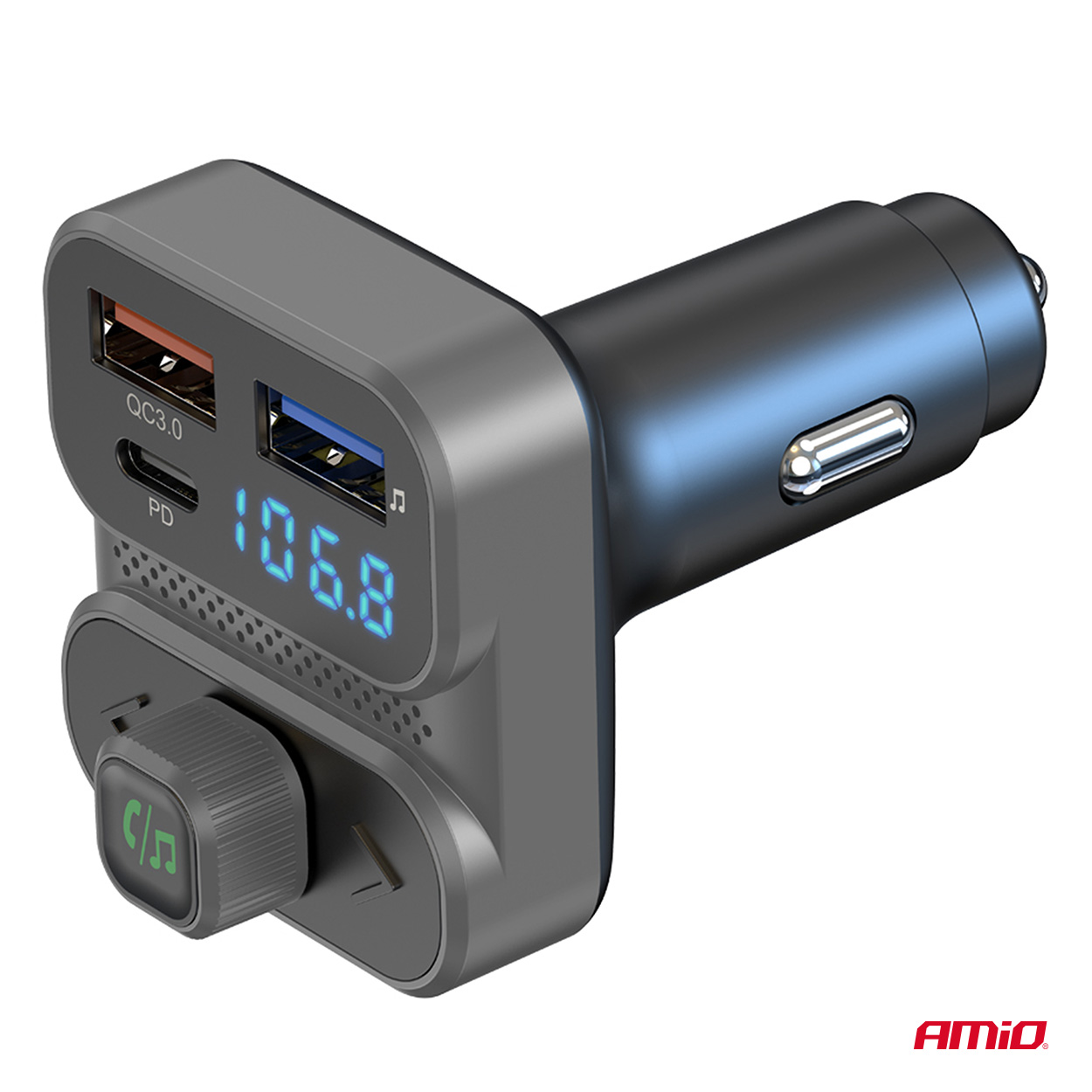 Transmiter samochodowy FM 2×USB-A 1×USB 12 V 24 V — ujęcie 6