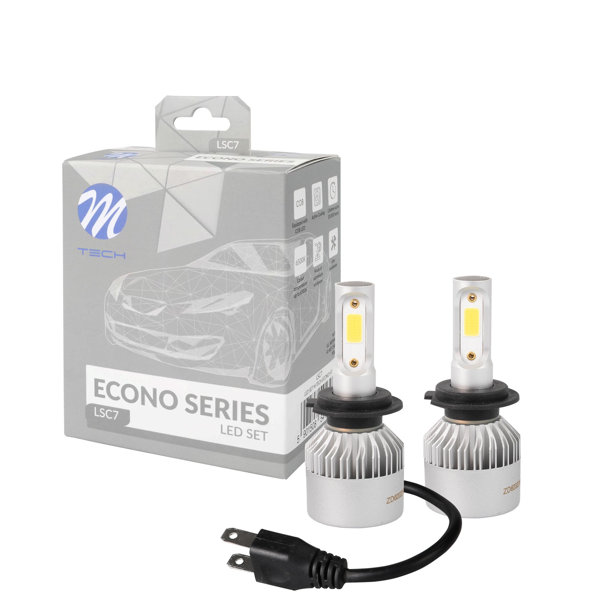 Żarówka LED H7 80 W 12V/6500K, 2 szt. M-Tech LSC7 — ujęcie 2
