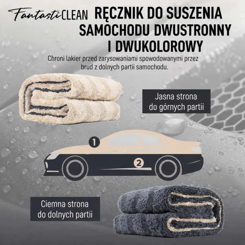 Ręcznik FANTASTICLEAN 91x63 cm 1100gm2 Twisted Loop Coral Flece do osuszania — ujęcie 6