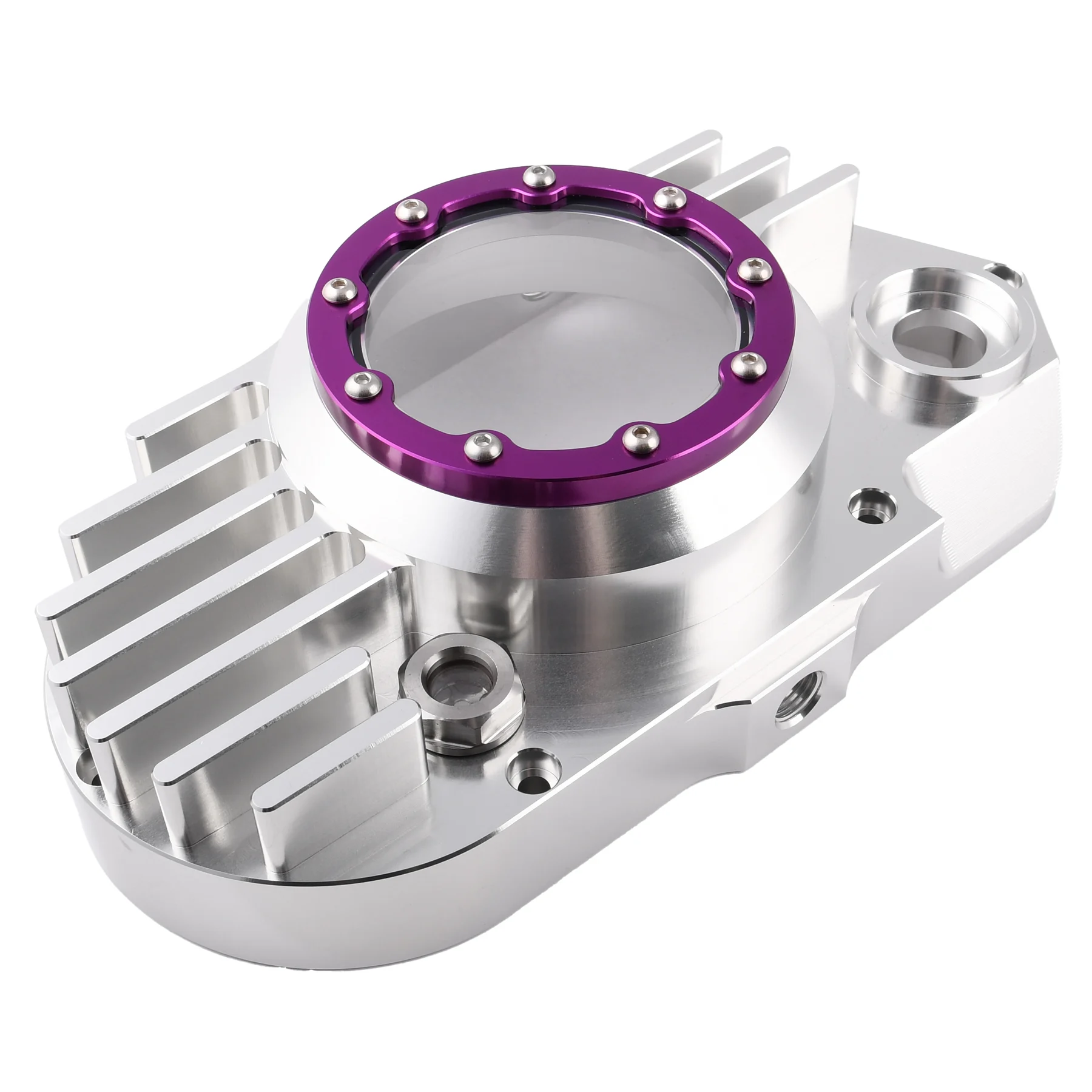 Pokrywa silnika Simson S51 SR50 lewa aluminium CNC clear fioletowy + śruby DPR Performance — ujęcie 3