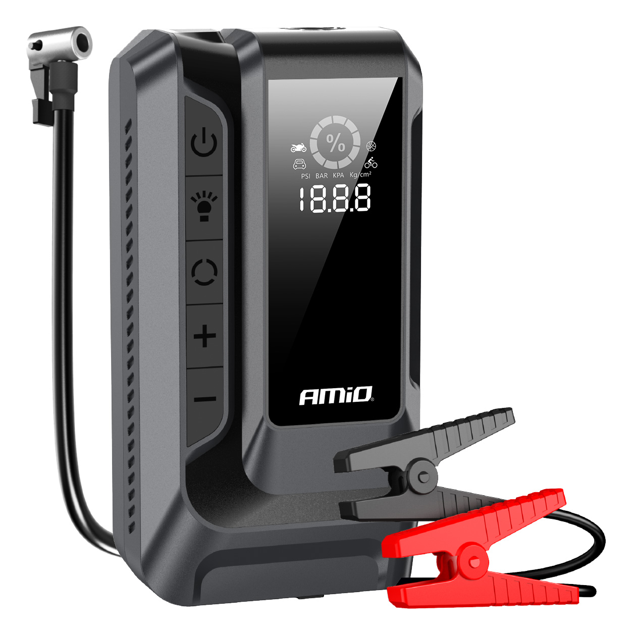 Urządzenie rozruchowe 4w1 booster powerbank kompresor latarka LED 12 V 12 Ah 1600A