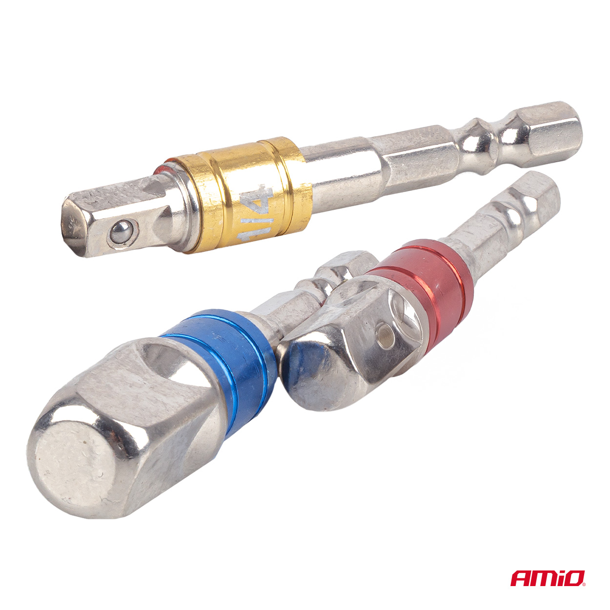 Zestaw kolorowych adapterów do bitów 3 elementów 1/4" 3/8" 1/2" — ujęcie 3