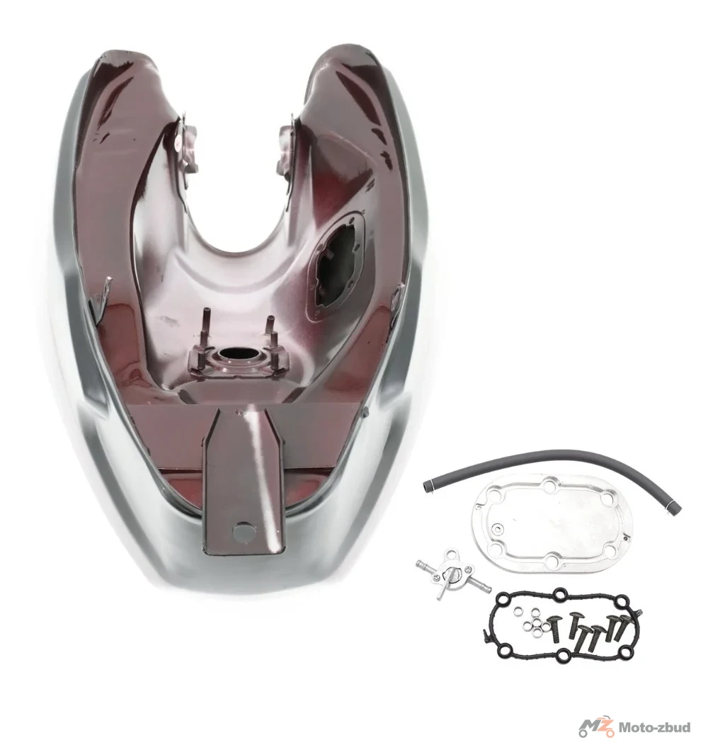 Junak 901/901F/901X/901 SPORT/122/122F/122 sport zbiornik paliwa jasno bordowy (bez nalepek) (miernik 4 śruby) (adapter pompy paliwa na kranik paliwa) — ujęcie 3