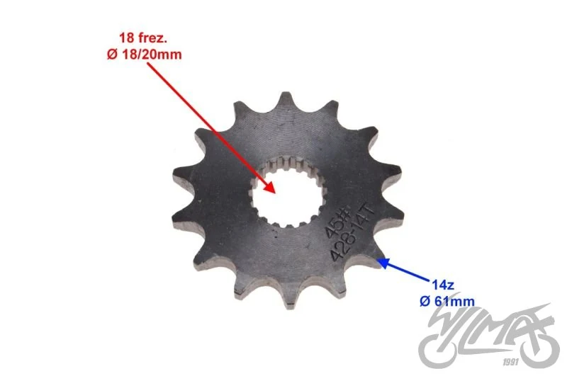 Zębatka przód zdawcza 14z 428 do Suzuki GN125 — ujęcie 2