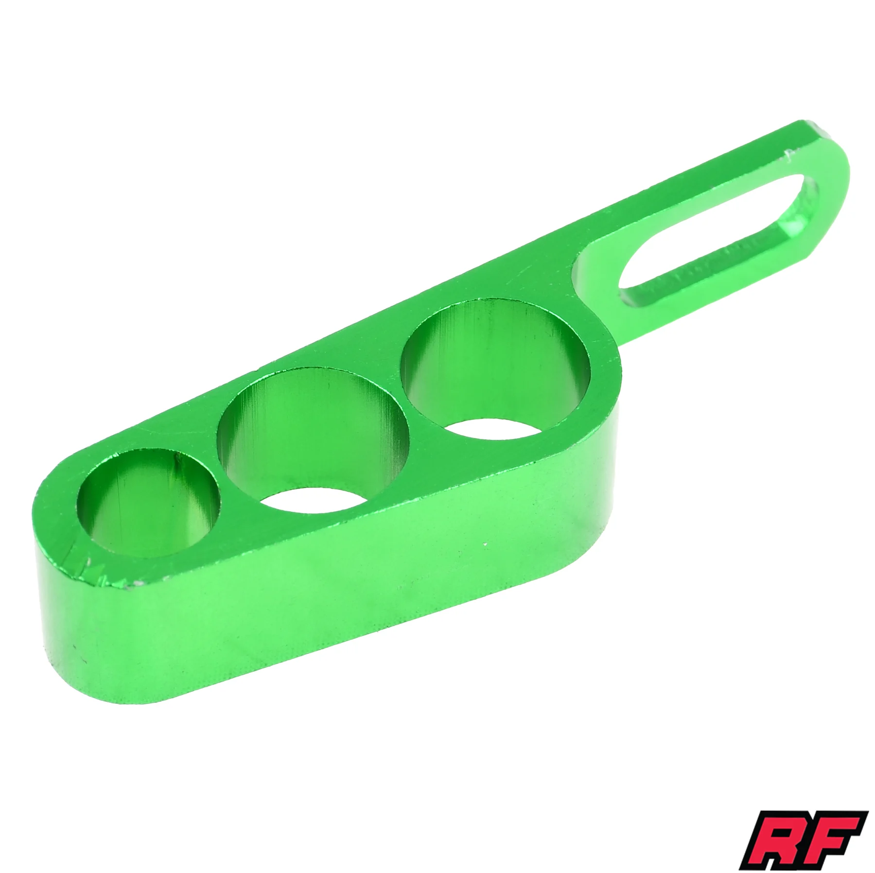 Uchwyt linek / przewodu hamulcowego uniwersalny aluminium CNC anoda zielony V1 Racing Force — ujęcie 1