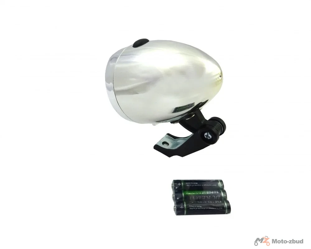 Lampa przód 3 diod. retro na bat. srebrna JY-592 — ujęcie 2