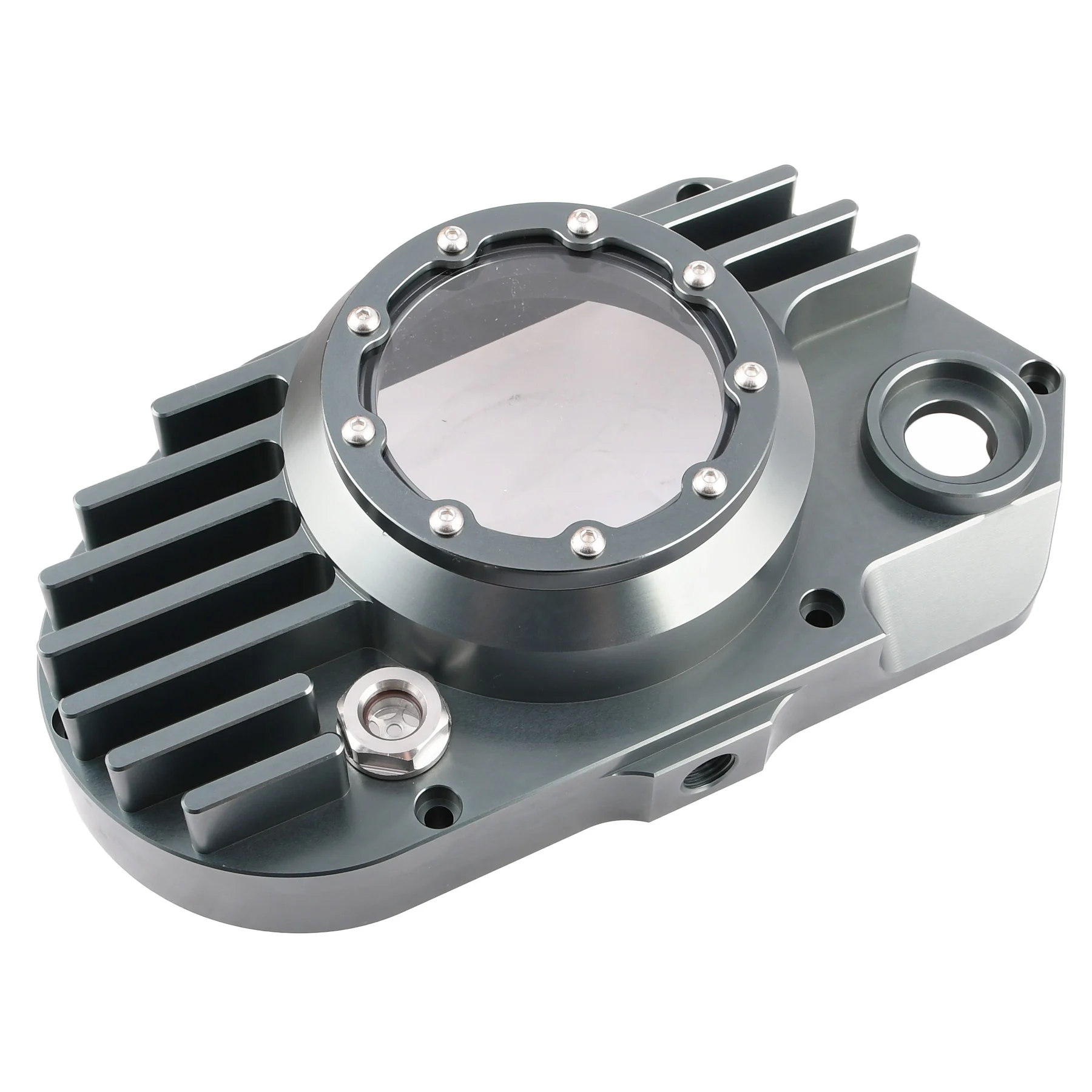 Pokrywa silnika Simson S51 SR50 lewa aluminium CNC clear titanium + śruby DPR Performance — ujęcie 5