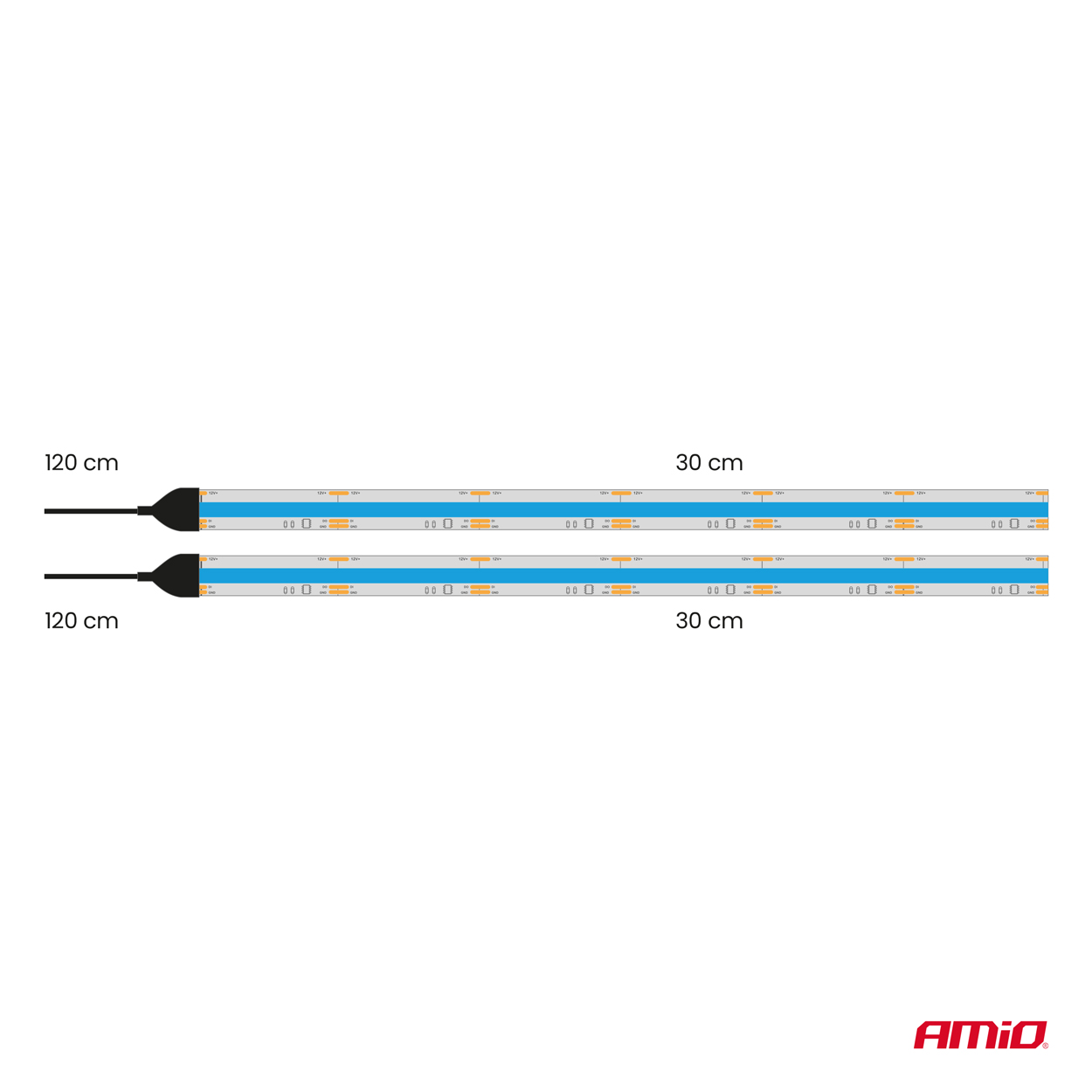 Paski LED COB do samochodu niebieskie 2x30cm 12 V — ujęcie 9