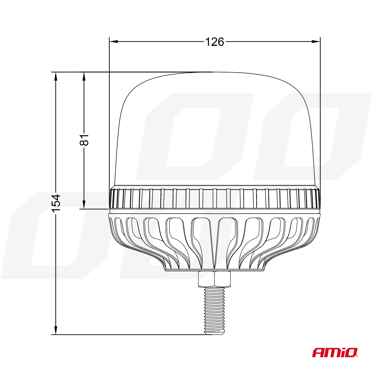 Lampa ostrzegawcza błyskowa kogut 24 LED W25SB 12 V 24 V — ujęcie 5