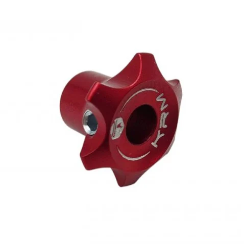 Pokrętło / nakrętka śruby regulacyjnej pompy hamulca aluminium CNC czerwone KRM Pro Ride — ujęcie 1
