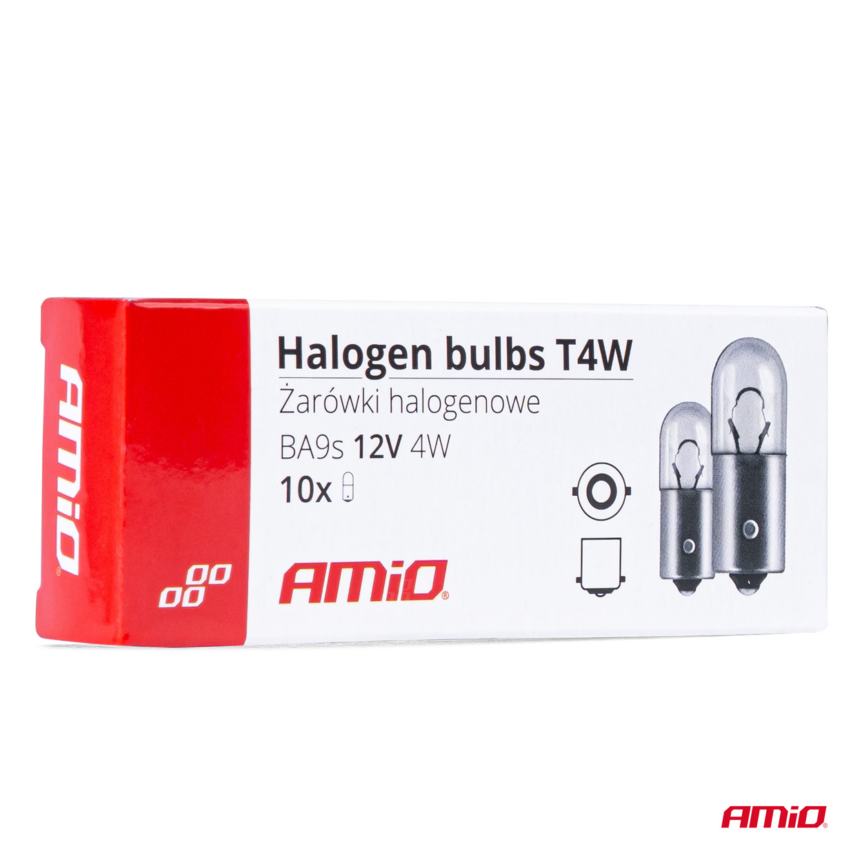 Żarówki halogenowe T4W 12 V 4 W BA9S 10szt.AMIO-03370 — ujęcie 4