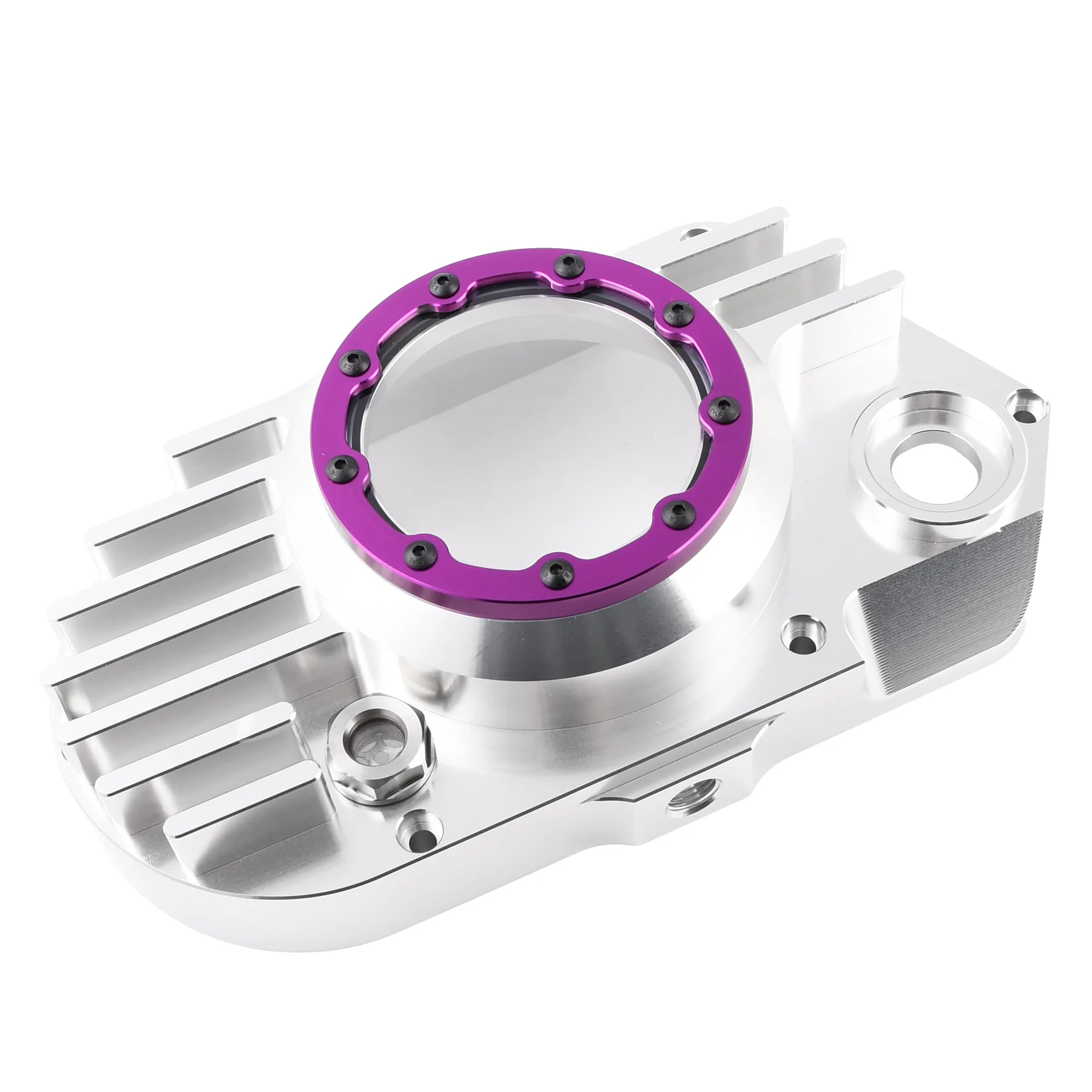 Pokrywa silnika Simson S51 SR50 lewa aluminium CNC clear fioletowy + śruby DPR Performance — ujęcie 5