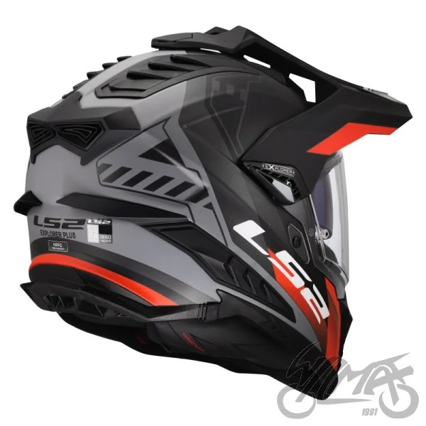 Kask adventure LS2 MX701 Explorer Hexa Black Red Grey — M — ujęcie 5