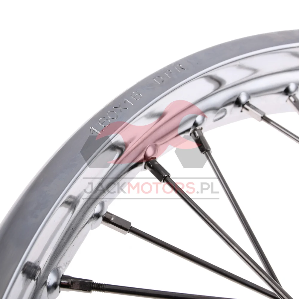 Koło jezdne Simson S51 1,60 × 16 chrom DPR Classic czarna piasta + szprychy INOX — ujęcie 2