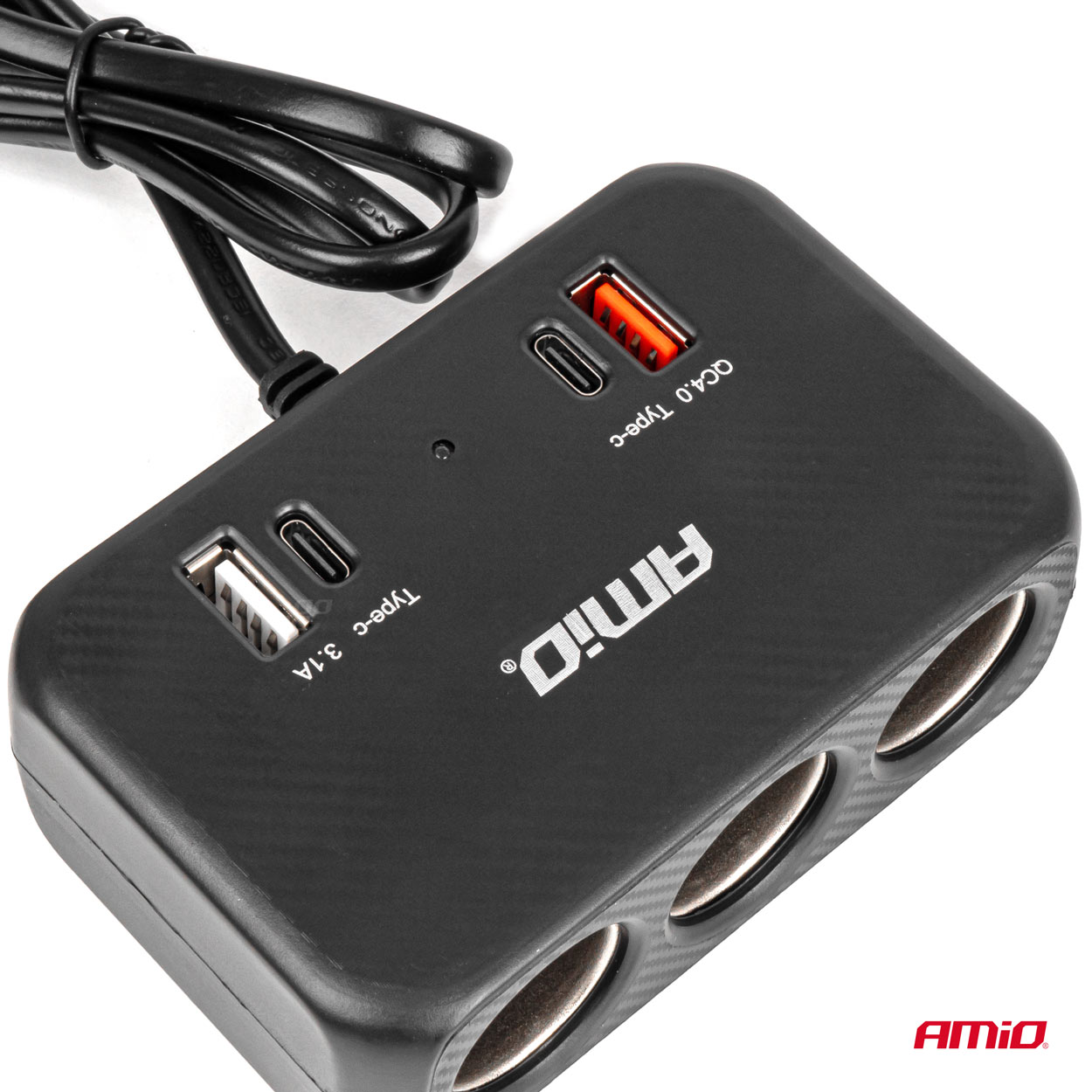 Rozdzielacz gniazda zapalniczki z ładowarką 1x USB-A 1x USB-C QC4.0 12 V 24 V 120 W 80 cm — ujęcie 6