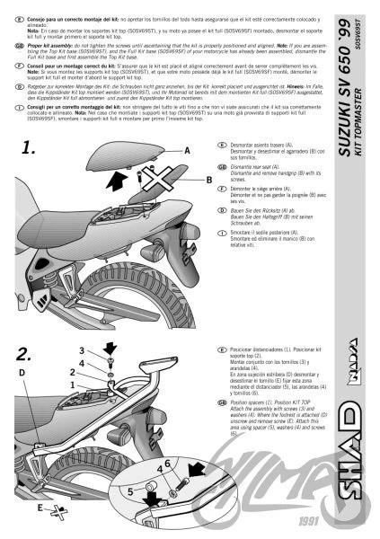 Stelaż kufra centralnego SHAD do Suzuki SV650 — ujęcie 2