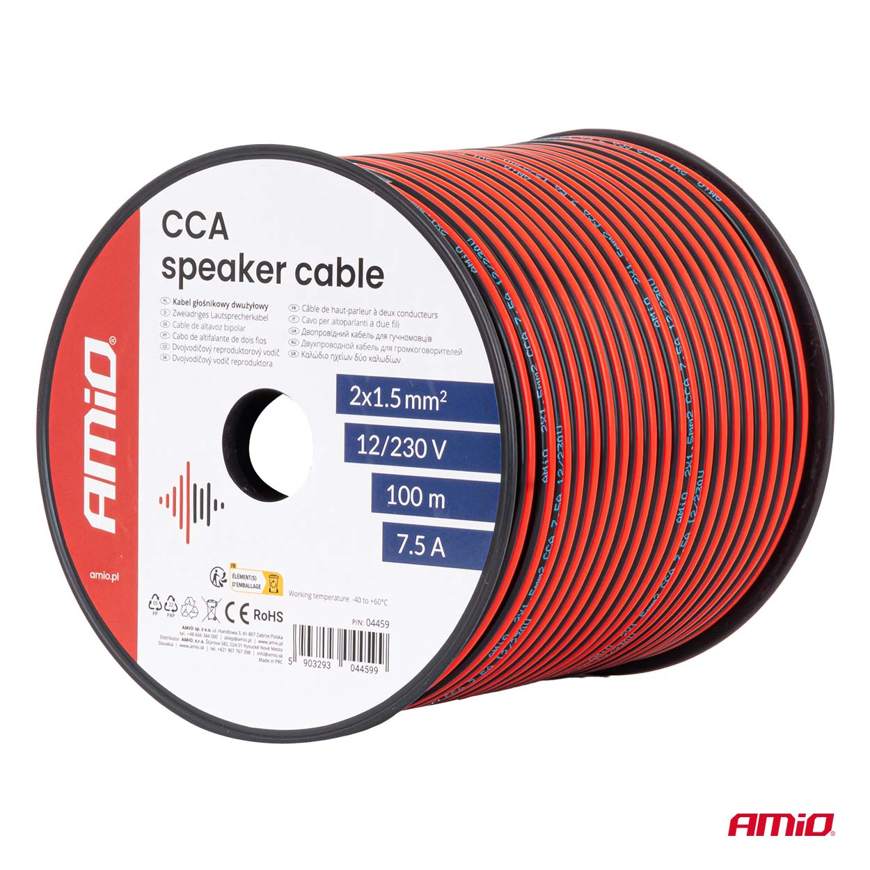 Kabel głośnikowy dwużyłowy CCA 2x1.5mm2 100m 7.5A — ujęcie 5