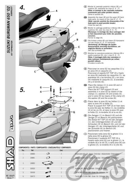 Stelaż kufra centralnego SHAD do Suzuki Burgman 650 / Burgman 650 Executive — ujęcie 3
