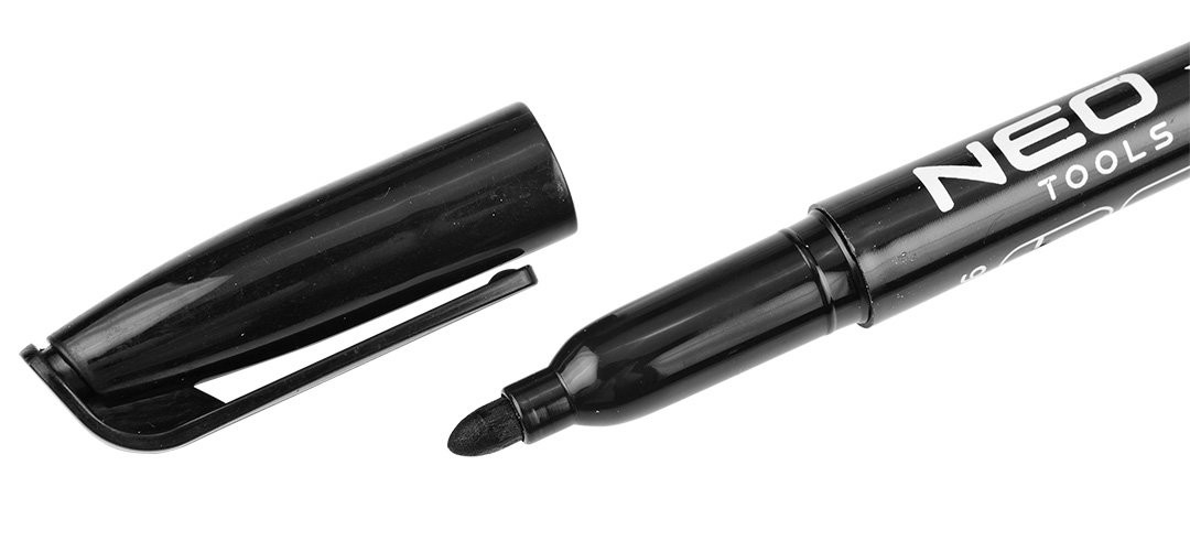 Marker ze standardową końcówką czarny, wodoodporny, permanentny, 4 szt. NEO TOOLS 13-856 — ujęcie 2