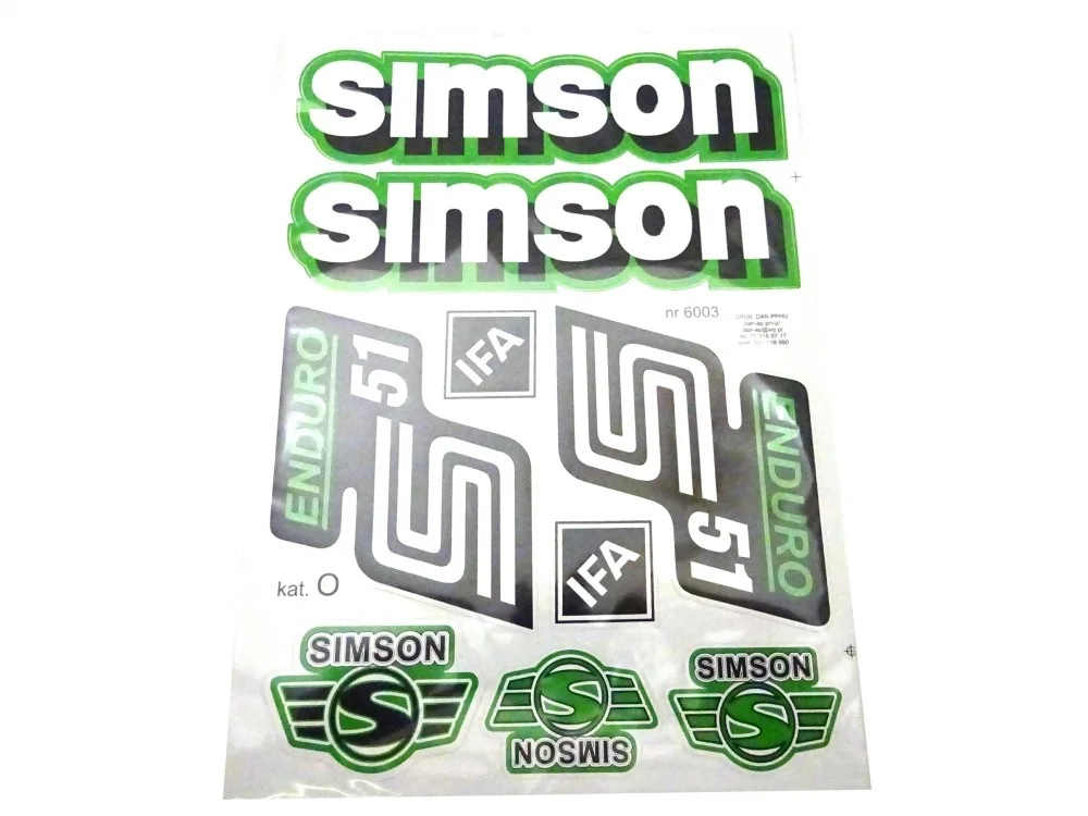 Nalepka Simson S-51 electronik niebieski - komplet na pojazd (9szt) — ujęcie 3