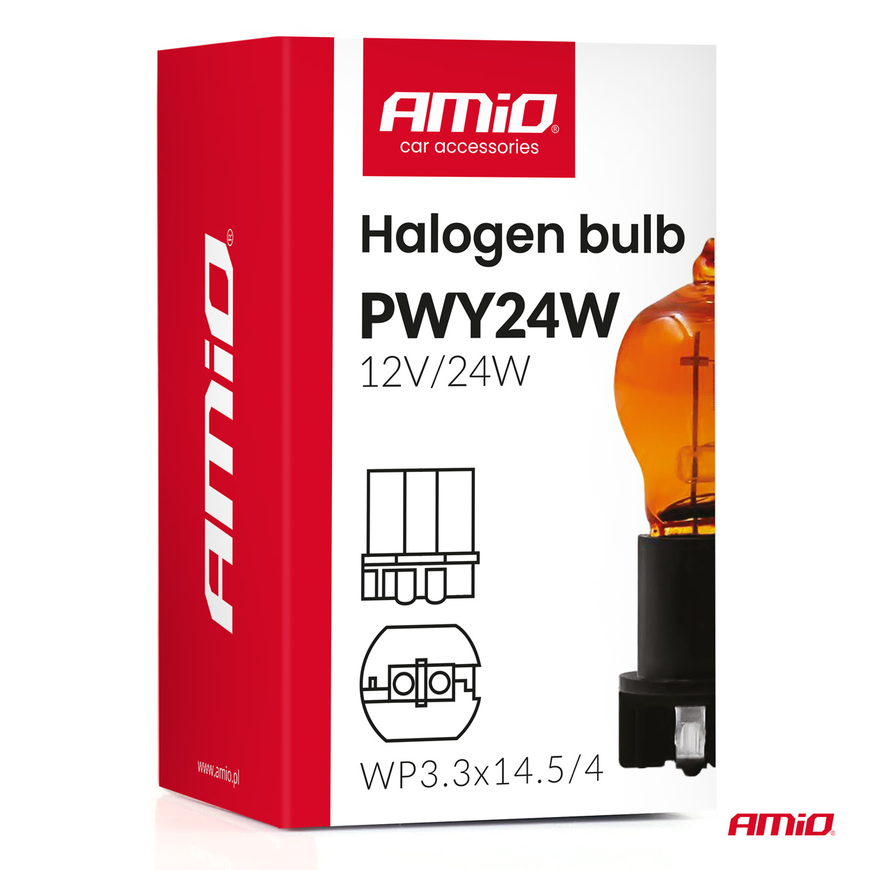 Żarówka halogenowa PWY24W WP3.3x14.5-4 Amber 12 V 24 W — ujęcie 3