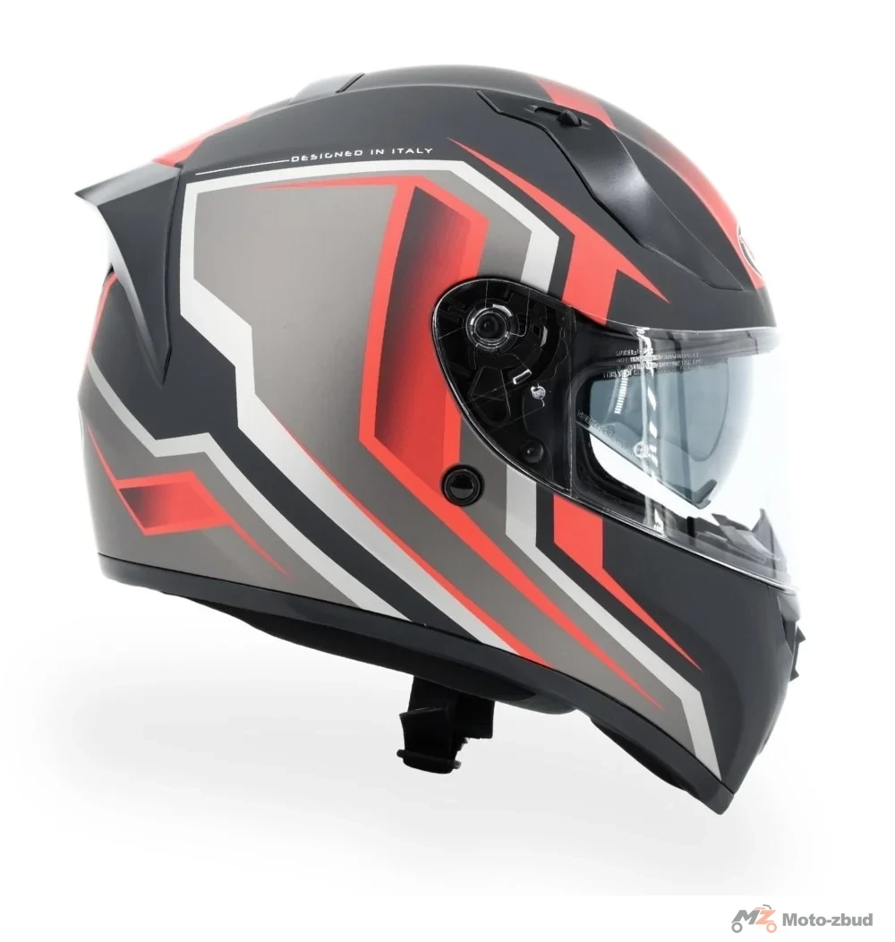 Kask VCAN model H128 gravity red integralny z blendą czarny mat grafitowo- czerwony S — ujęcie 6