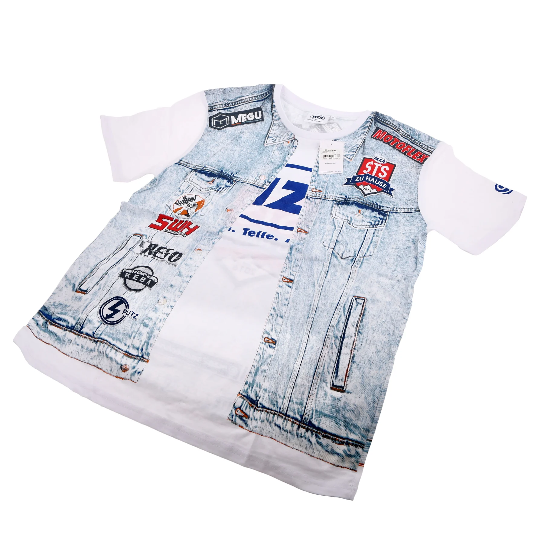 Koszulka t-shirt "sts-kutte" biała jeans rozmiar xl MZA — ujęcie 2