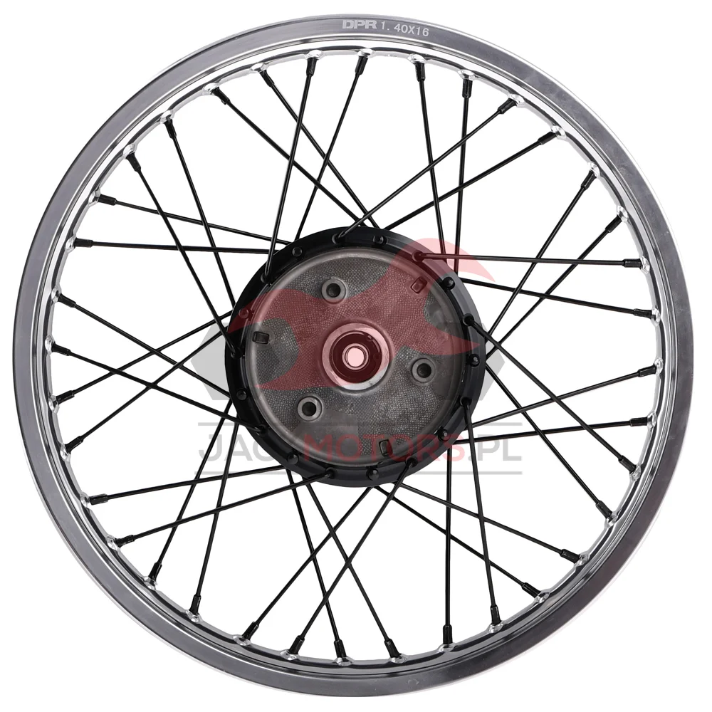 Koło jezdne Simson 1,4 × 16 S50/51/70 aluminium DPR Classic czarna piasta + szprychy — ujęcie 6