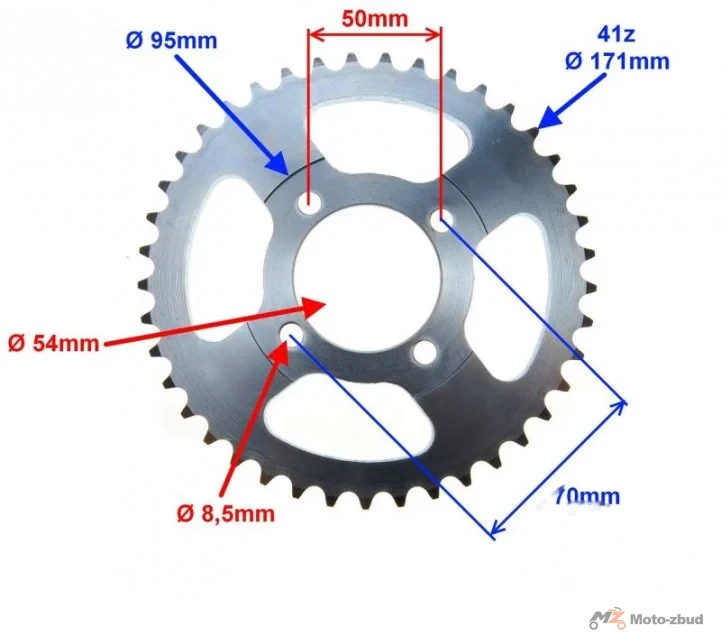 Zębatka tył 41z 420 Shineray do Shineray 50Q-2E — ujęcie 2