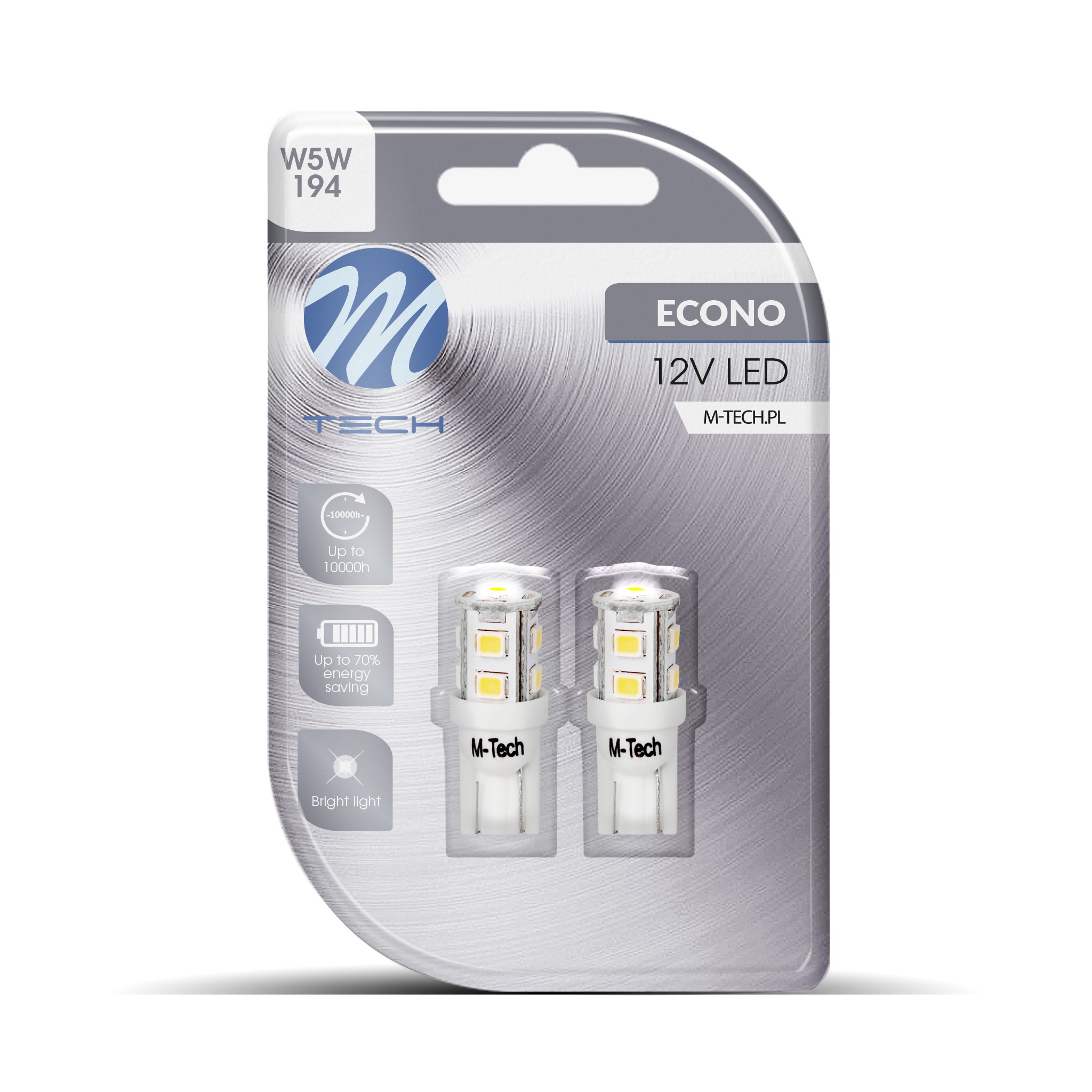 Żarówka LED W5W 0,9W12V 9SMD3528, 2 szt. M-Tech LB018W — ujęcie 4