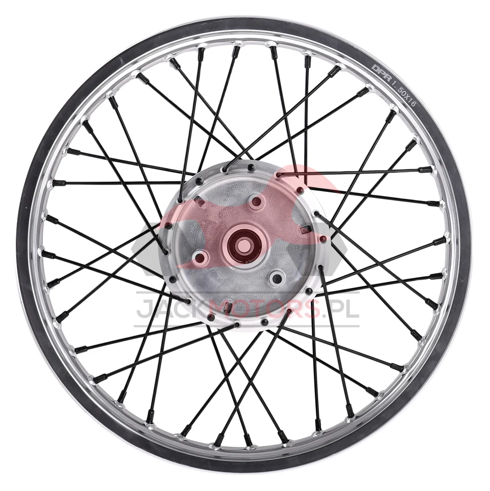 Koło jezdne Simson 1,5 × 16 S50/51/70 aluminium DPR Classic czarne szprychy — ujęcie 5