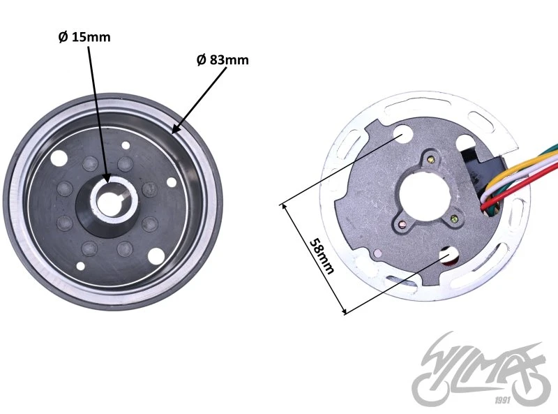 Stator z kołem magnesowym do AM6 Rieju / HM 50 — ujęcie 3