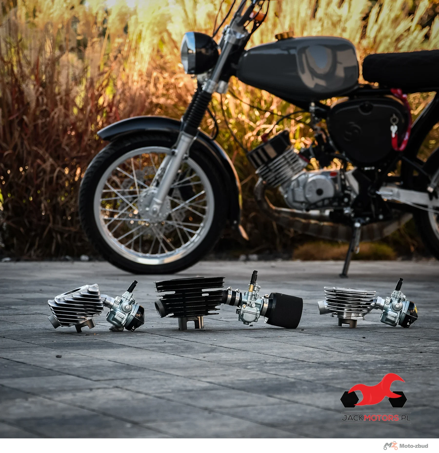 Gaźnik WSK 125 21 mm + króciec + filtr powietrza gąbka Dellorto Replika delux · ssanie ręczne — ujęcie 6