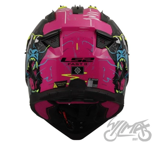 Kask LS2 MX708 Fast II Gorilla Purple Hi-Vis Yellow — L — ujęcie 4