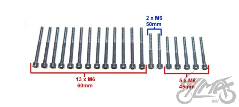 Komplet śrub silnika MZ 150 — ujęcie 2