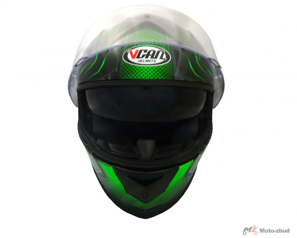 Kask VCAN model V126 rym 122 green integralny z blendą czarno-zielony L — ujęcie 2