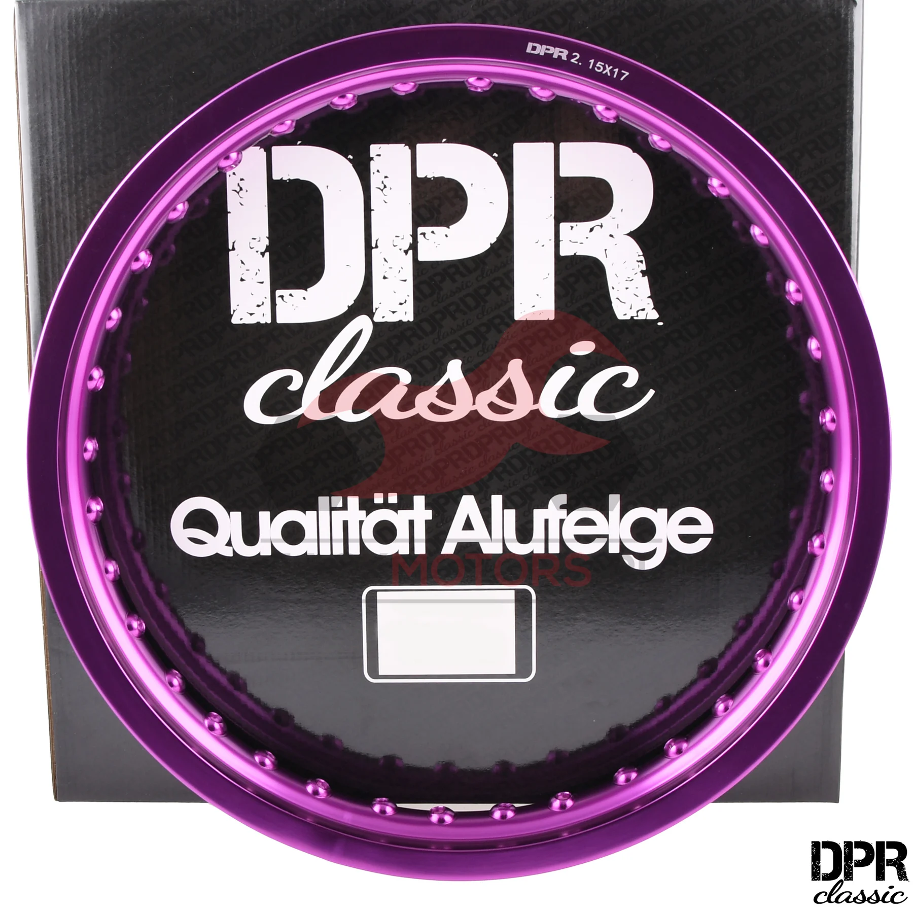 Obręcz koła 2,15 × 17 aluminiowa fioletowa DPR Classic — ujęcie 1
