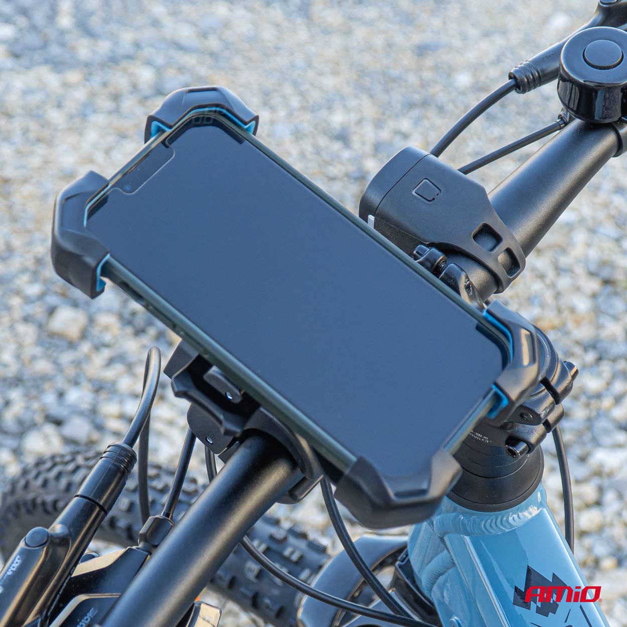 Uchwyt do telefonu na rower motocykl skuter hulajnogę obrotowy 360° — ujęcie 4