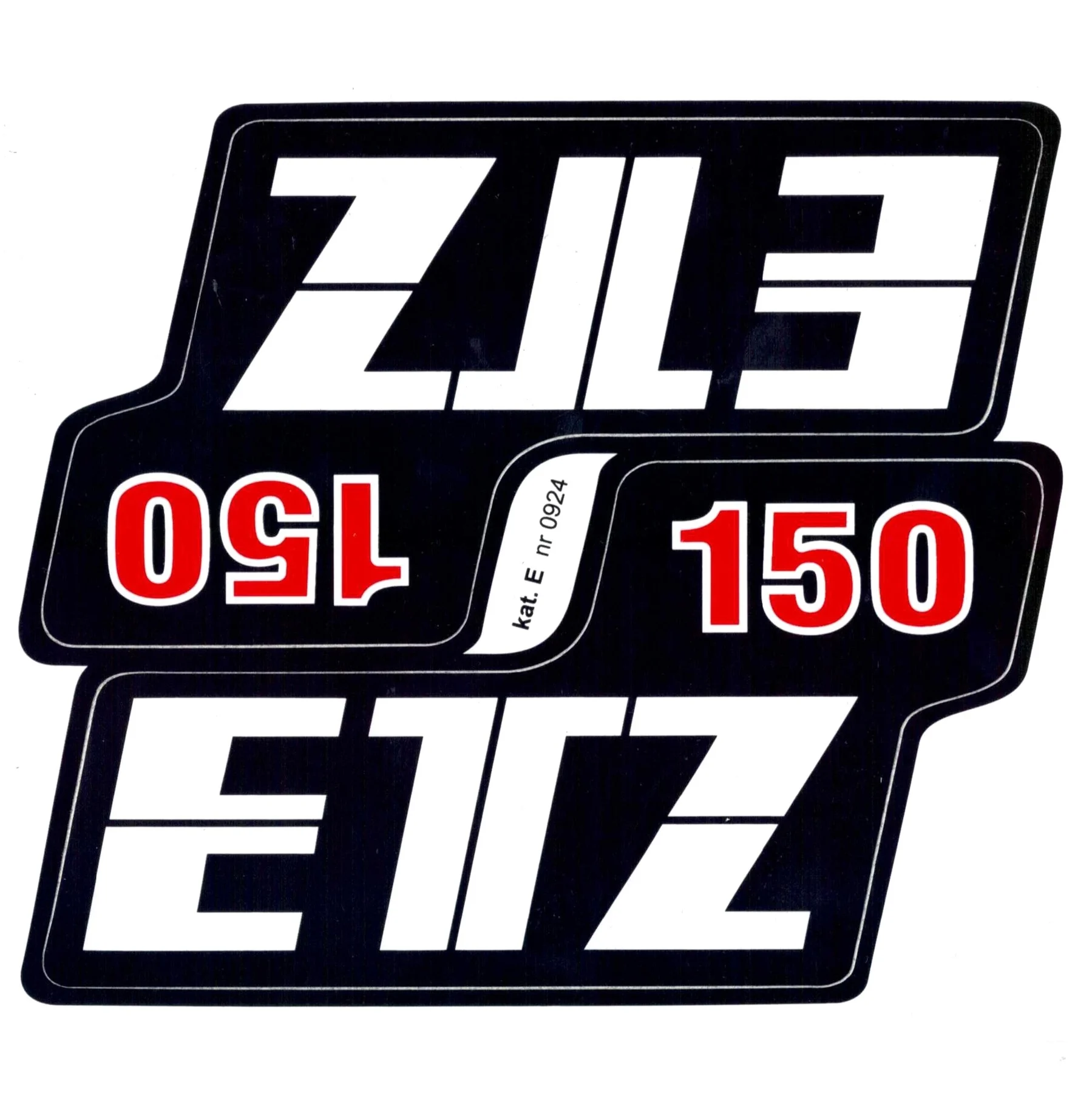 Naklejka pokrywy MZ ETZ 150 czerwona kpl.