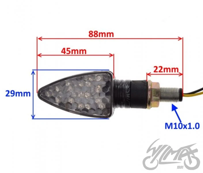 Kierunkowskaz LED 12 V 1 W, lewy tył, carbon — AM1325LB — ujęcie 2