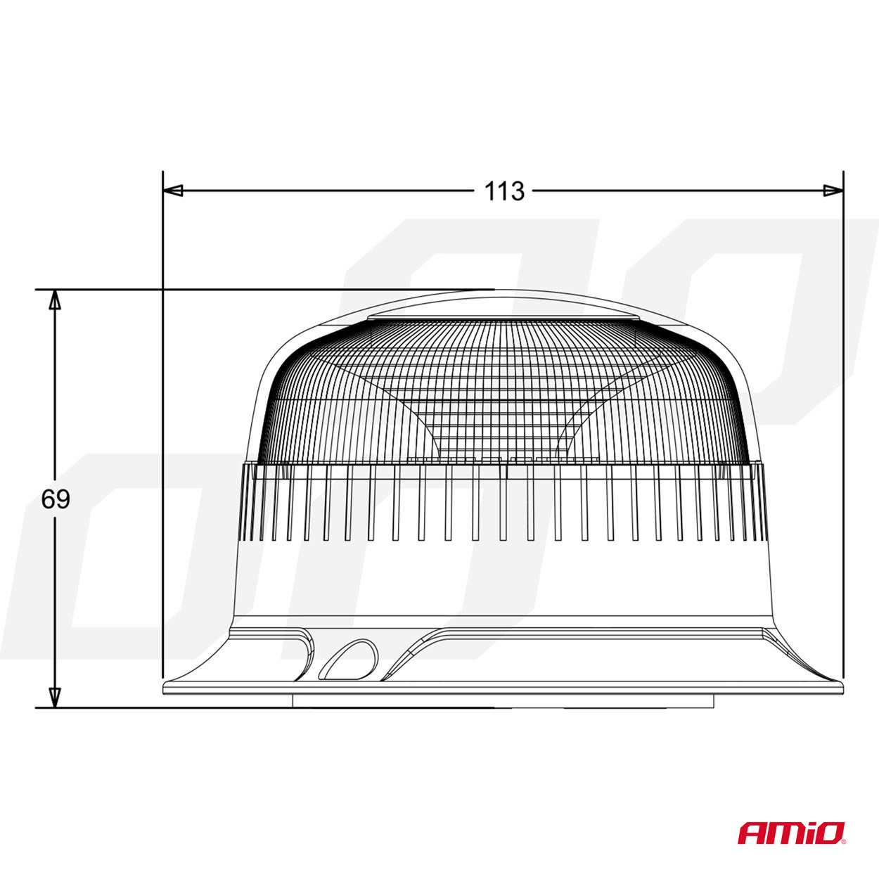Lampa ostrzegawcza błyskowa mini kogut 18 LED magnes R65 R10 12 V 24 V W21ml — ujęcie 7