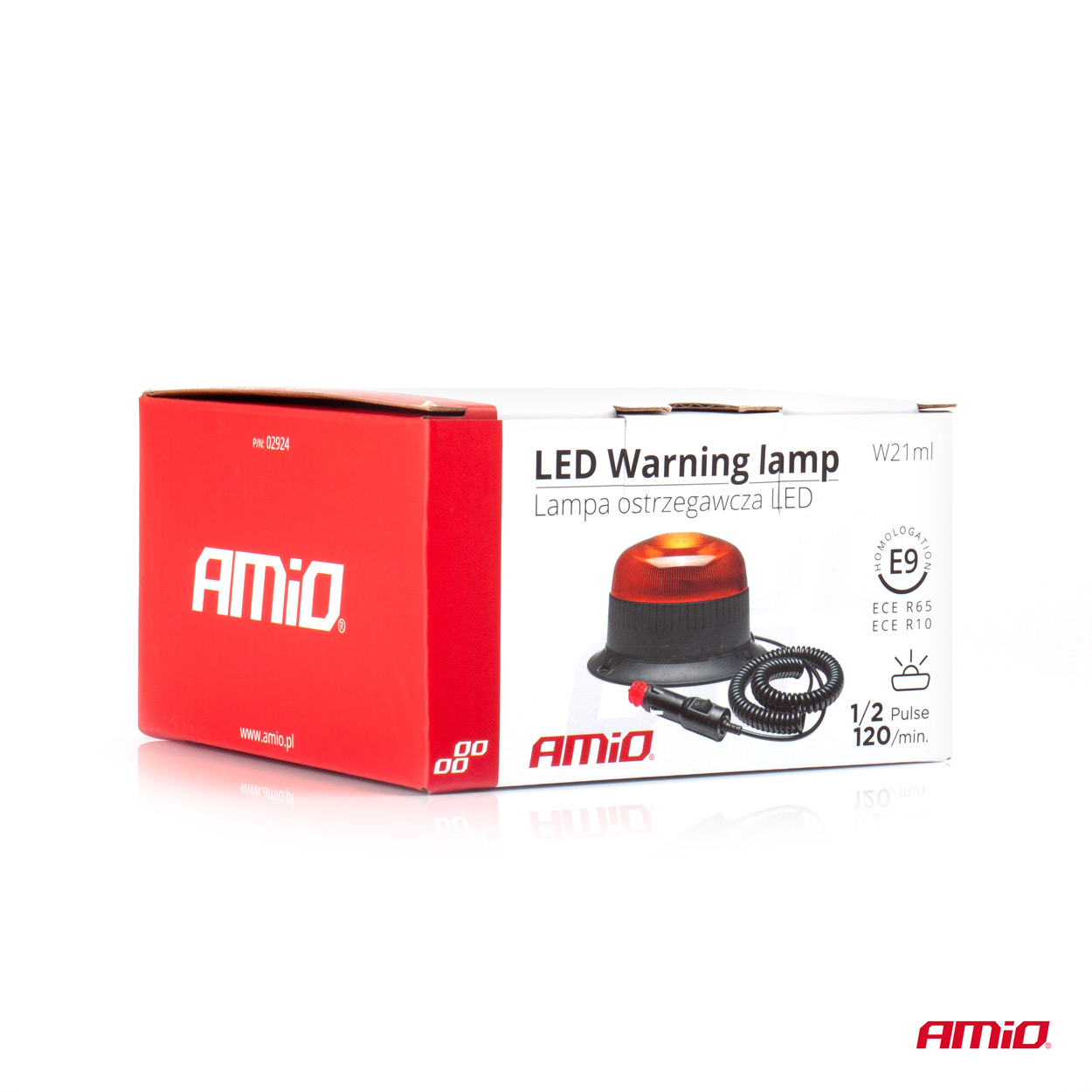 Lampa ostrzegawcza błyskowa mini kogut 18 LED magnes R65 R10 12 V 24 V W21ml — ujęcie 6