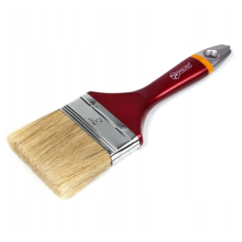 PĘDZEL PŁASKI PROSTY z PLASTIKOWĄ RĄCZKĄ EURO 3" 7 cm POLAX