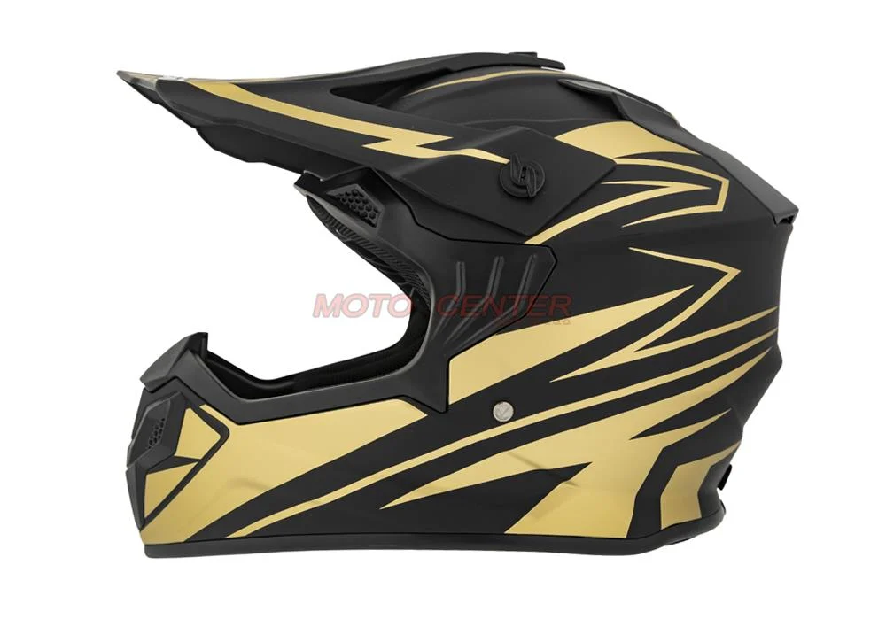 Kask crossowy BLEXX Dziecięcy MD-911 Junior czarny mat/złoty M Homologacja ECE 22.06 — ujęcie 2