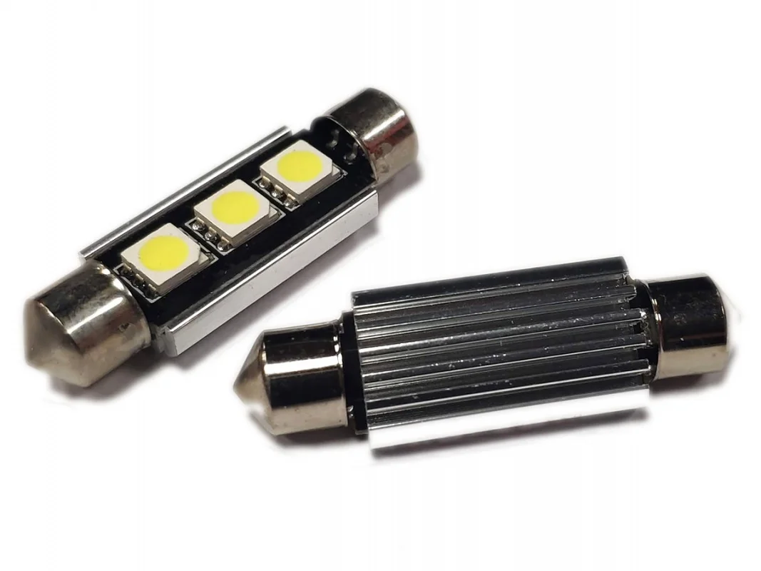 Żarówka rurkowa SV8.5 12V 42mm 3LED SMD5050 biała 2szt — ujęcie 2